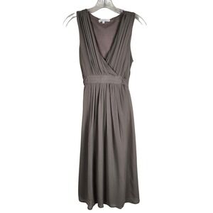 Scarlett Roos Paris 100% Silk Pleated Midi Dress -‎ Made in France - Size US 4